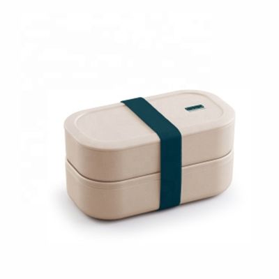 Non-Thermos Bamboo Fiber Bento Box BPA Free No Melamine Sustainable for Picnic Lunch