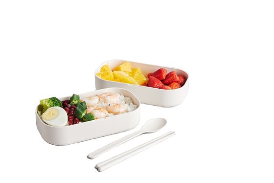Non-Thermos Bamboo Fiber Bento Box BPA Free No Melamine Sustainable for Picnic Lunch