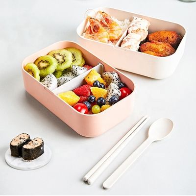 Kid Children Lunch Box Bento with Bamboo Fiber One Layer and Cutlery Dishwasher Safe
