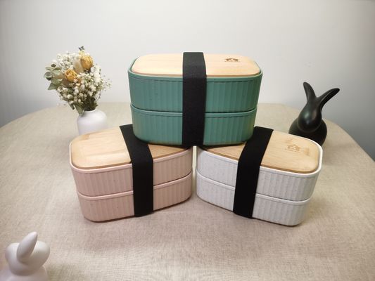 Food Kid-Friendly Yum Bento Lunch Box with Modern Curry and Picnic Double-Layer Bamboo Lid