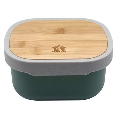190*150*100mm Salad Container Box with Custom Logo Pattern and Eco-Friendly Bamboo Lid