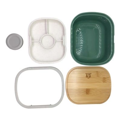 190*150*100mm Salad Container Box with Custom Logo Pattern and Eco-Friendly Bamboo Lid