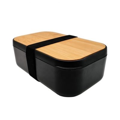 0-1L Capacity Customized Logo Bamboo Lid Cutlery BPA Free Microwave Safe Lunchbox