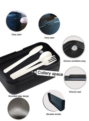 0-1L Capacity Customized Logo Bamboo Lid Cutlery BPA Free Microwave Safe Lunchbox
