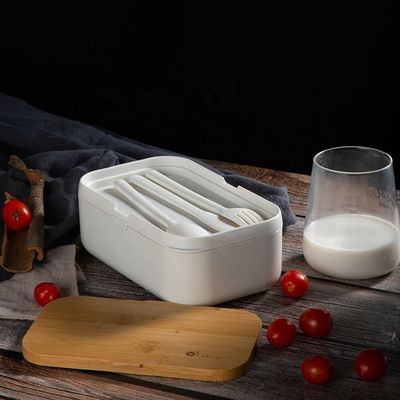 0-1L Capacity Customized Logo Bamboo Lid Cutlery BPA Free Microwave Safe Lunchbox