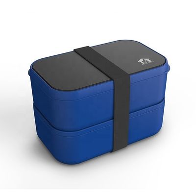 OEM Takeaway Microwavable Blue Food Container BPA Free Plastic Children Cool Lunch Box