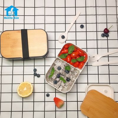 Bamboo Lid Bento Lunch Box 1000ml Capacity for Healthy Eating and Sustainable Living
