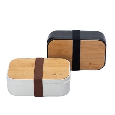 T105A 19.5*12.25*7.35cm Acceptable Keep Fresh Lunch Box with Bamboo Lid