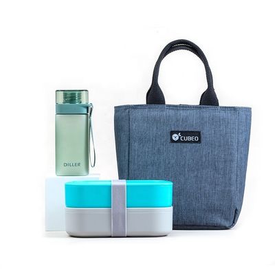 Blue Pink Black White or Customized Eco-Friendly Microwavable Lunch Box Set for Kids and Adults
