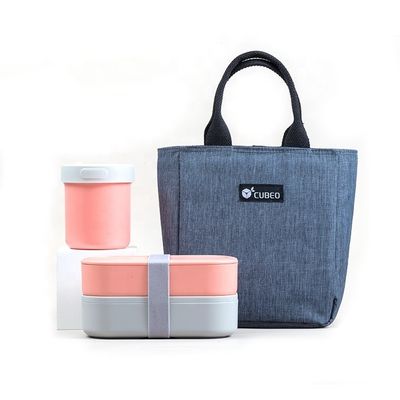 Blue Pink Black White or Customized Eco-Friendly Microwavable Lunch Box Set for Kids and Adults