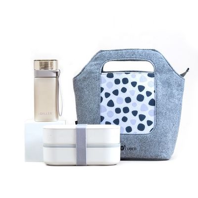 Blue Pink Black White or Customized Eco-Friendly Microwavable Lunch Box Set for Kids and Adults