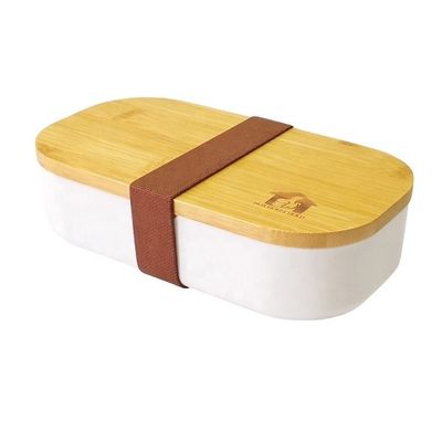 T113 Single Tier Eco-Friendly Bamboo Lid Bento Lunch Box with Cover