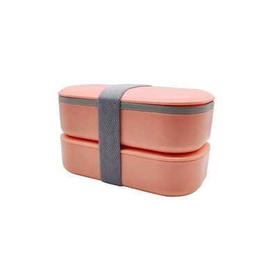 Double Layer Food Container 1200ml with Cutlery and Movable Divider BPA-Free Tiffin Bag