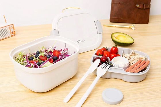Leak Proof Lunch Box Customized White Plastic Salad Soup Bowl with Lid