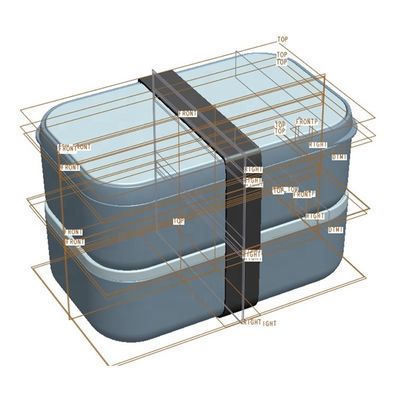 Food Container Feature Microwavable 2-Layer 1000-2000 ml Lunchbox for Adults and Kids