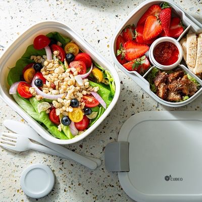 506g Large Capacity Rectangle Salad Fruit Bowl Container for Lunch 5 Compartment Box