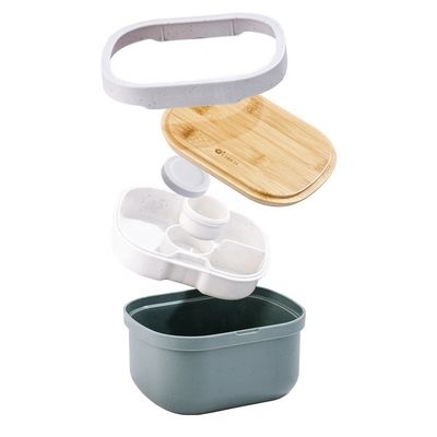 190*150*100 mm Microwavable Food Container Eco Custom Logo Color Separated Space BPA Free Bamboo Storage Box Container