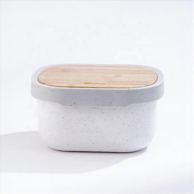 190*150*100 mm Microwavable Food Container Eco Custom Logo Color Separated Space BPA Free Bamboo Storage Box Container