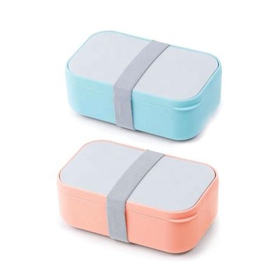 Customer Logo Eco Lunch Box Bottle One Layer 1000ml BPA Free with Elastic Nylon Strap