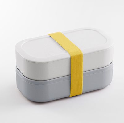 Lightweight and Spacious 363g Reusable Double Layer Bento Box with Cutlery
