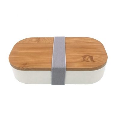 Pink 1-Layer Bamboo Lid Custom Eco Fridge Plastic Food Grade Bento Lunch Box for Kids