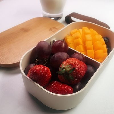 Pink 1-Layer Bamboo Lid Custom Eco Fridge Plastic Food Grade Bento Lunch Box for Kids