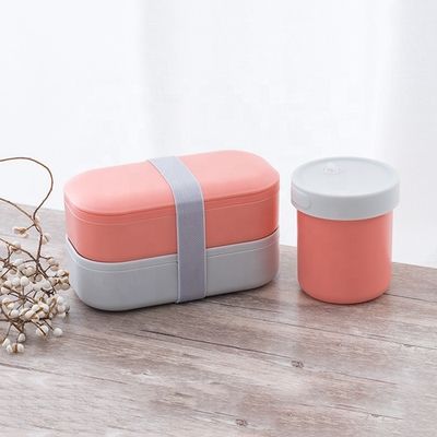 Japanese Bento On-the-Go Double Layer Food Grade Lunch Box Set Eco Plastic BPA Free