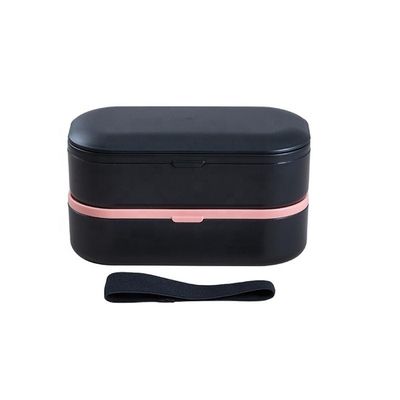 Japanese Bento On-the-Go Double Layer Food Grade Lunch Box Set Eco Plastic BPA Free