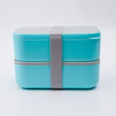 2000ml Plastic Food Grade Original Kids Stackable Lunch Bento Box Set with Bag