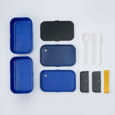 2000ml Plastic Food Grade Original Kids Stackable Lunch Bento Box Set with Bag