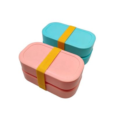 1200ml Custom Logo Eco PP Lunchbox BPA Free Double Decker Portable for Kids and Adults