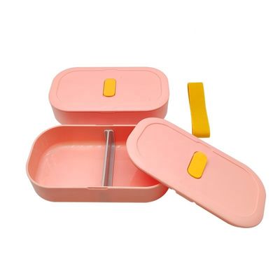 1200ml Custom Logo Eco PP Lunchbox BPA Free Double Decker Portable for Kids and Adults