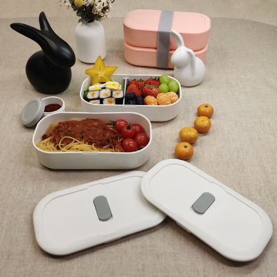 1200ml Custom Logo Eco PP Lunchbox BPA Free Double Decker Portable for Kids and Adults