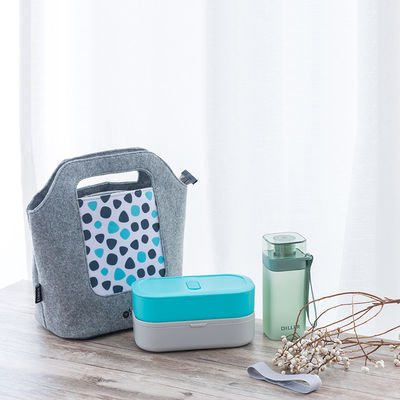 Easy Clean Round Corner Lunch Box Set with Double Layer and 2 Dividers Capacity 1-3L 298g