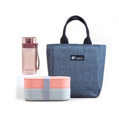 Easy Clean Round Corner Lunch Box Set with Double Layer and 2 Dividers Capacity 1-3L 298g