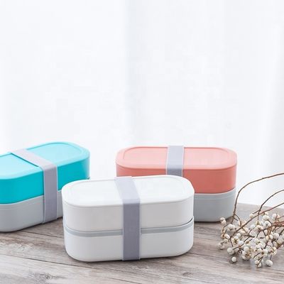 Easy Clean Round Corner Lunch Box Set with Double Layer and 2 Dividers Capacity 1-3L 298g