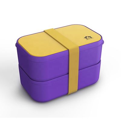 Large Capacity 2000ml 2-layer BPA Free PP Pink Custom Storage Containers Box with Cutlery