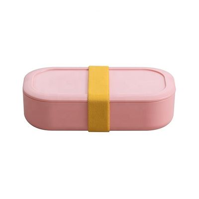 Leak-proof On-the-go Lunch Bento Box with Adjustable Divider and Customized Logo
