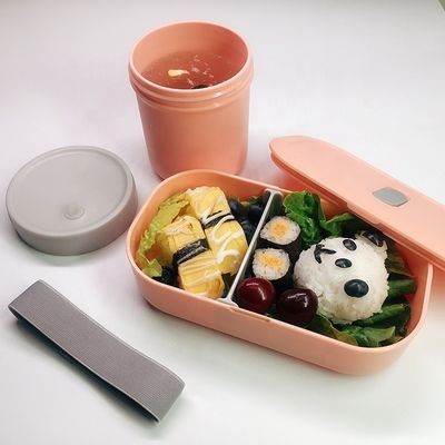 Leak-proof On-the-go Lunch Bento Box with Adjustable Divider and Customized Logo