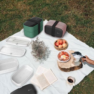 T119 Banana Leaf  Microwave-Safe Bento Lunch Box  201*125*125 mm