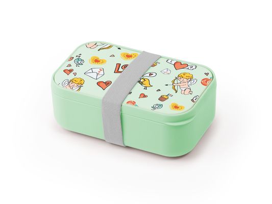 267g Eco Friendly BPA Free  1000ml Customized Plastic Lunch Box with Cutlery and Divider