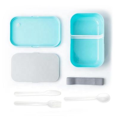 267g Eco Friendly BPA Free  1000ml Customized Plastic Lunch Box with Cutlery and Divider