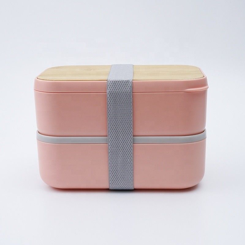PORTABLE 195*122*131 mm Leak-proof 2-Layer BPA Free Bamboo Lid Lunchbox for Adults