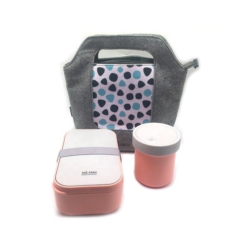 CLASSIC Design Style Plastic School Lunch Box with Thermal Bag and Water Cup Included
