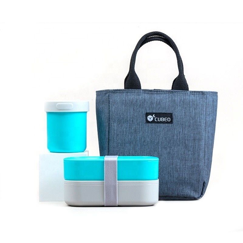 Easy Clean Round Corner Lunch Box Set with Double Layer and 2 Dividers Capacity 1-3L 298g