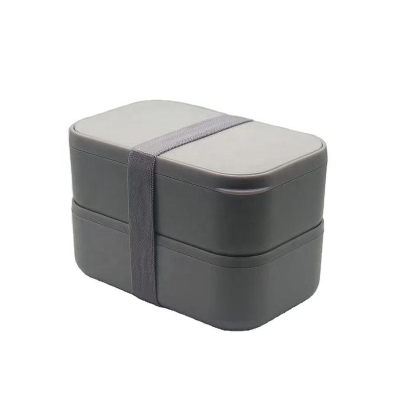 Large Capacity 2000ml 2-layer BPA Free PP Pink Custom Storage Containers Box with Cutlery